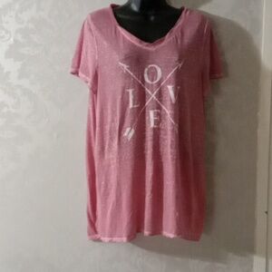 State of Mine Sheer Graphic Love Tee L